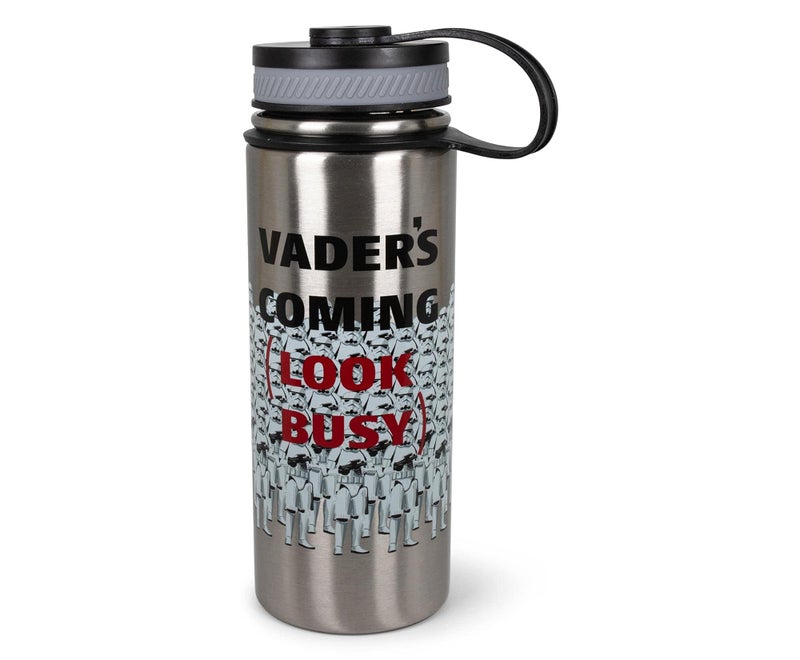 Seven20 Star Wars Stormtroopers ""Darth Vader's Coming  Look Busy"" Stainless Steel Canteen Water Bottle| BPA-Free Sports Water Bottle Jug With Leakproof Lid  Travel Accessories | Holds 18 Ounces - Image 1