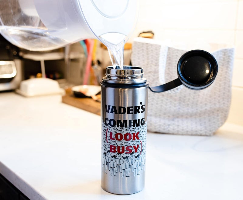 Seven20 Star Wars Stormtroopers ""Darth Vader's Coming  Look Busy"" Stainless Steel Canteen Water Bottle| BPA-Free Sports Water Bottle Jug With Leakproof Lid  Travel Accessories | Holds 18 Ounces - Image 3