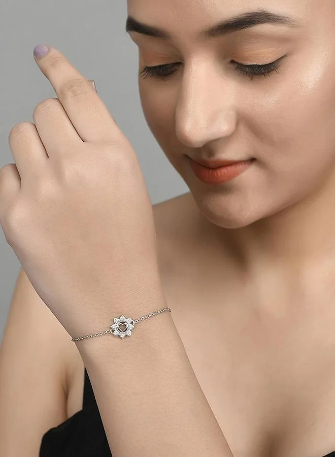 VOYLLA Valentine's Day Collection Floral Heart Chain Bracelet