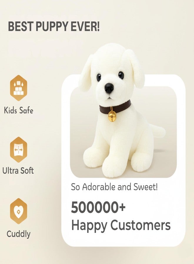 Babique Dog Plush Soft Toy Cute Kids Animal Home Decor Boys/Girls/Baby (25 cm, White) - Image 3