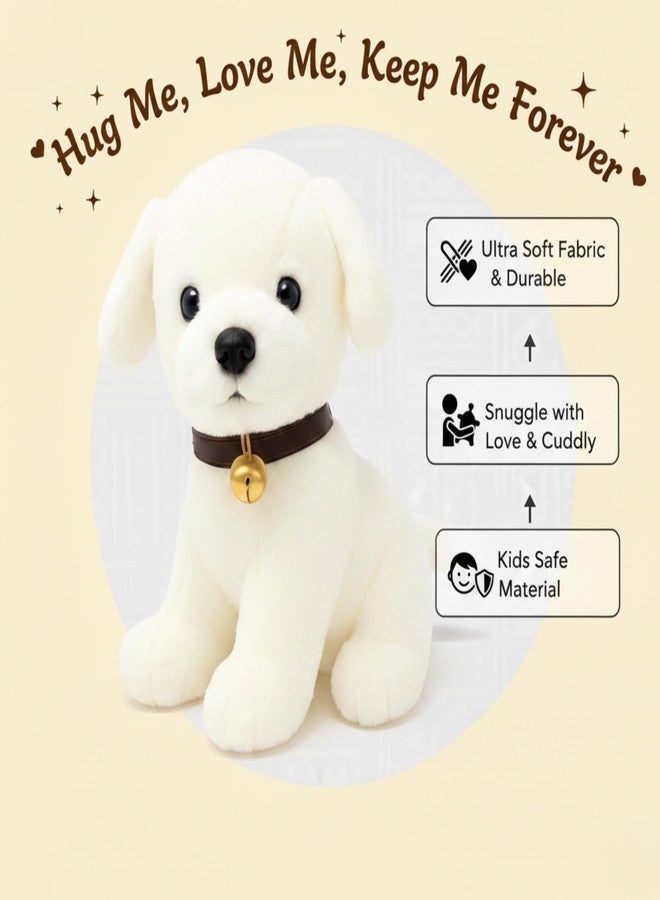 Babique Dog Plush Soft Toy Cute Kids Animal Home Decor Boys/Girls/Baby (25 cm, White) - Image 5