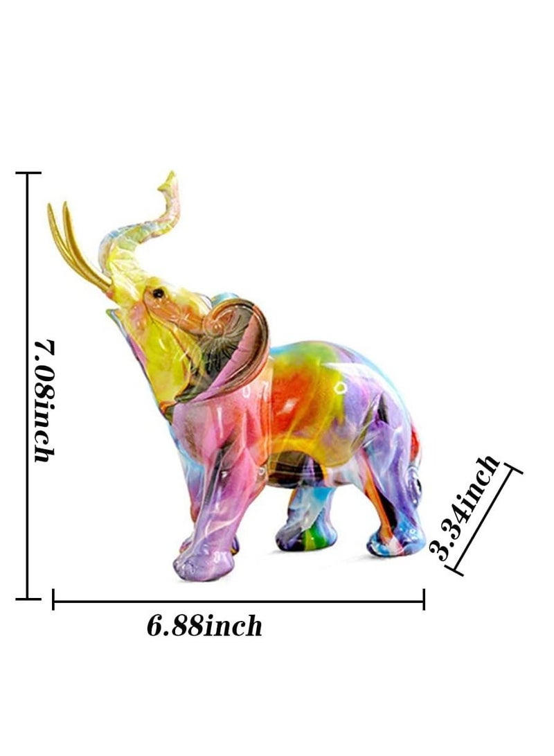 واي آند دي Elephant Decor Creativity Graffiti Figurines, Resin Colorful Statues Home Art Statue, Suitable for Filling Space in The Living Room, Bedroom, Office - Image 4