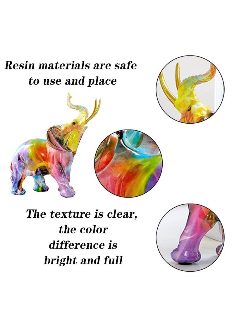 واي آند دي Elephant Decor Creativity Graffiti Figurines, Resin Colorful Statues Home Art Statue, Suitable for Filling Space in The Living Room, Bedroom, Office - Image 3
