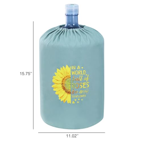ZUYYON Water Dispenser Barrel Cover for 5 Gallon Water Bottle Stretchy Fabric Water Cooler Dust Cover Reusable 5 Gallon Water Dispenser Bucket Protective Cover (Sunflowers) - Image 2
