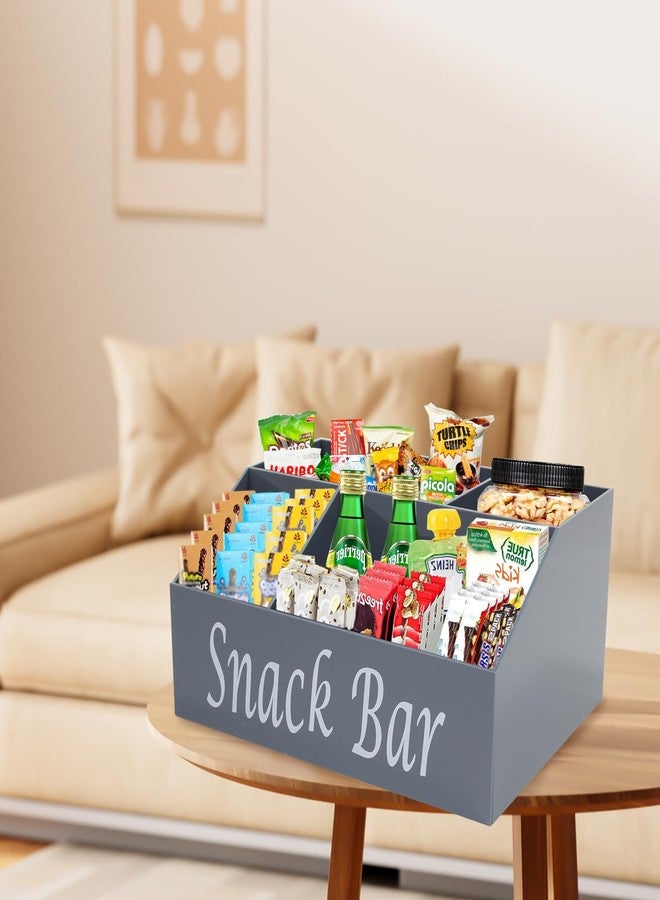 Xbopetda Snack Organizer for Countertop, 4 Compartments Acrylic Snack Organizer, Snack Container Holder for Kitchen Pantry Organizer and Storage-Grey - Image 4