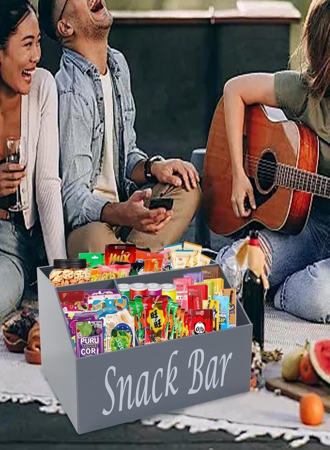 Xbopetda Snack Organizer for Countertop, 4 Compartments Acrylic Snack Organizer, Snack Container Holder for Kitchen Pantry Organizer and Storage-Grey - Image 5