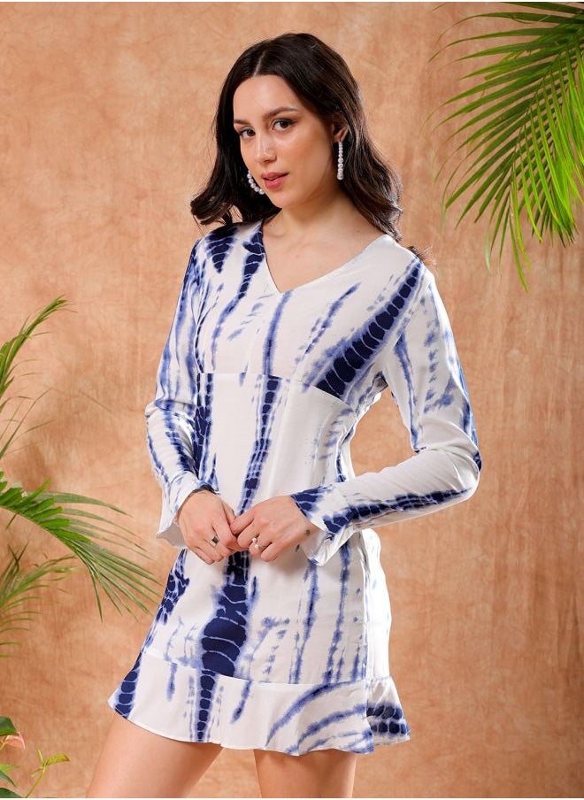 Freehand Women Fit and Flared Casual Floral Print Short Dress  - Image 3