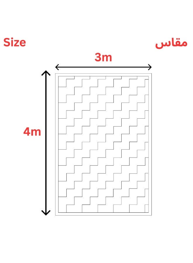 SMART HOME Ceramic Carpets Excellent Velvet Rug Padded And Soft To The Touch With Beautiful 3D Patterns Made of High-Quality Materials Nano Seating Mattress Multicolour Polypropylene  Rectangle size 3X4 meters - Image 2