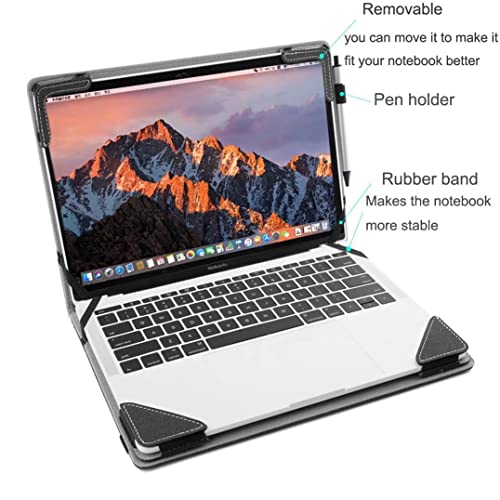 Berfea Cover Case Compatible with 15" Acer Aspire 3 A315-59/58/56/55G/54/44/42/22/23/34,Aspire 5 A515 15.6 inch Laptop Notebook Protective Sleeve PU Leather Hard Case Shell - Image 4