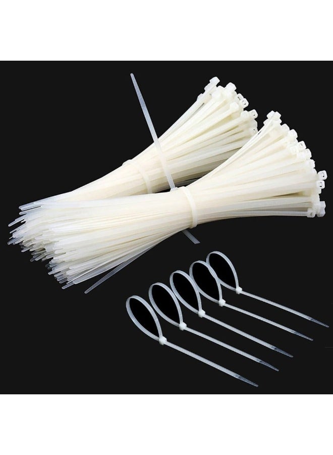 Fixer 4.8 × 350 mm White Nylon Cable Ties – Heavy-Duty Self-Locking Zip Ties (100 pcs) - Image 1