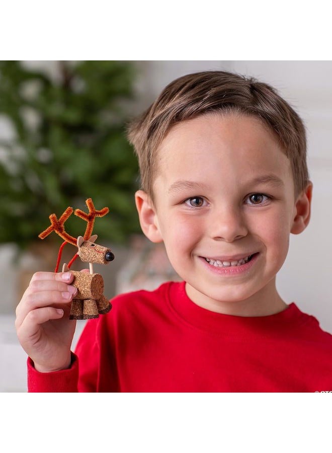 Fun Express Cork Reindeer Ornament Craft Kit for Christmas (Makes 12) Craft Kits - Ornament Craft Kits - Christmas - Image 3
