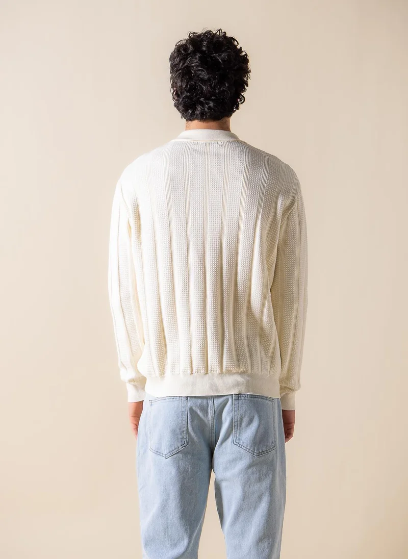 SHAPES ZIPPER DETAIL POLO SHIRT