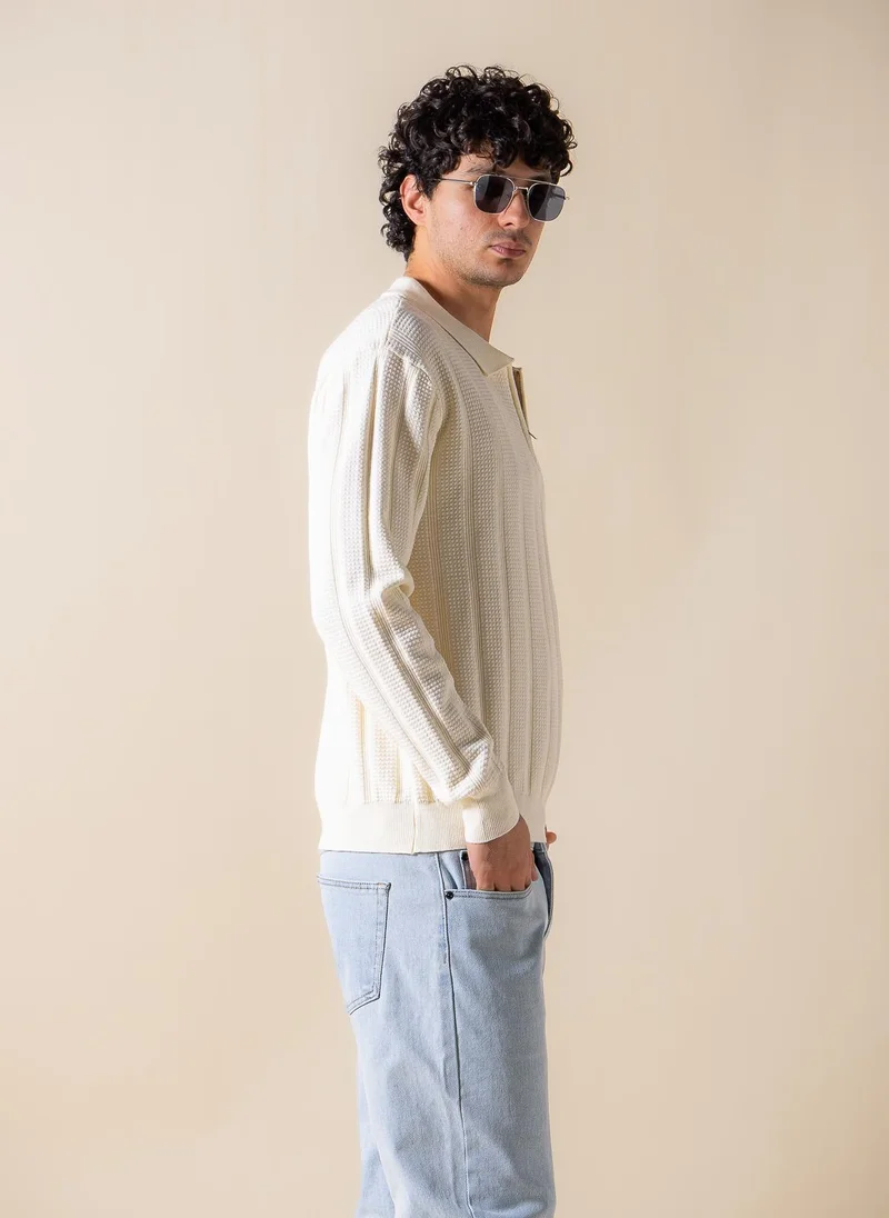 Shapes Beige ZIPPER DETAIL POLO SHIRT for Men | Best Price UAE
