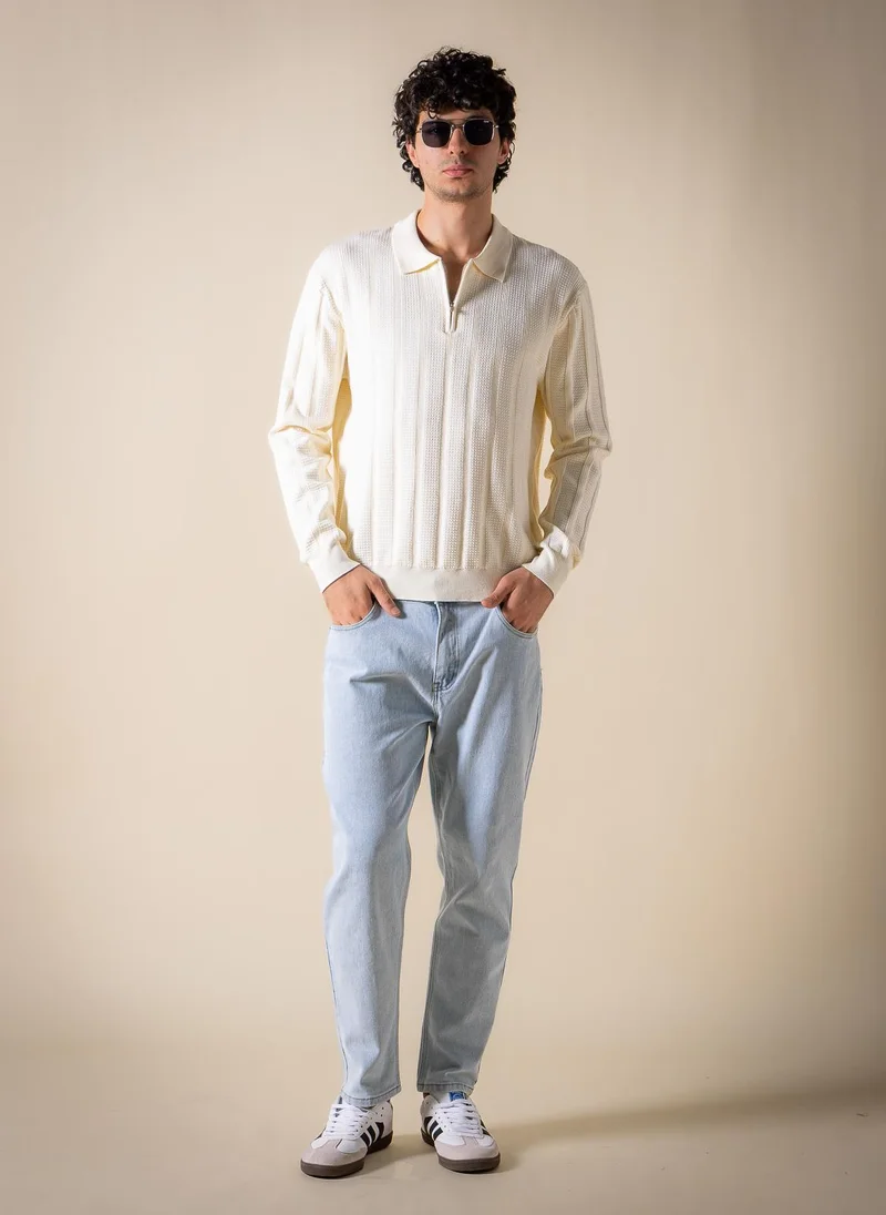 Shapes Beige ZIPPER DETAIL POLO SHIRT for Men | Best Price UAE