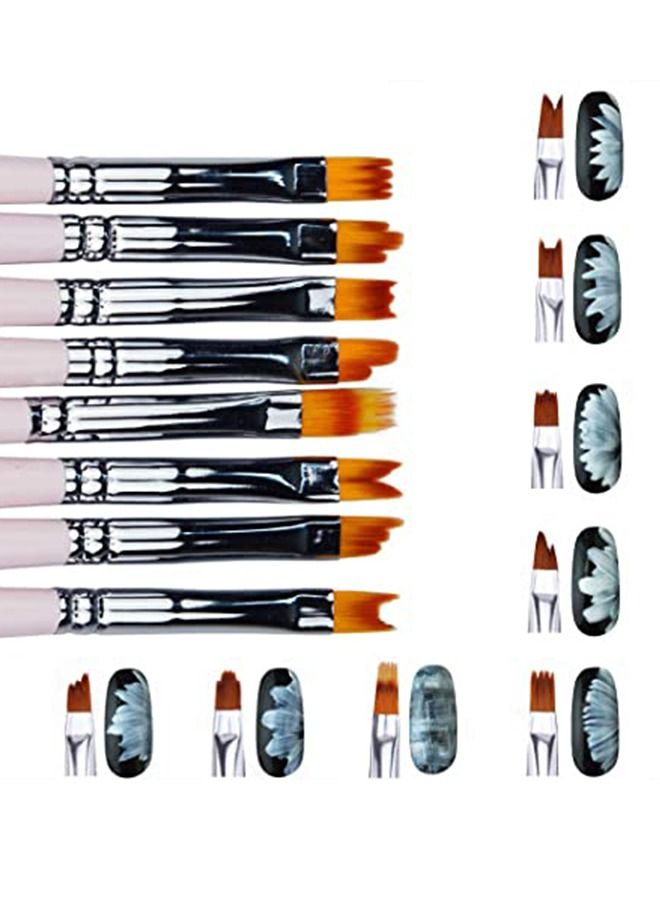 Generic 8 Pcs Acrylic Nail Art 3D Brush Kits For Nail Flower Painting  - Image 2