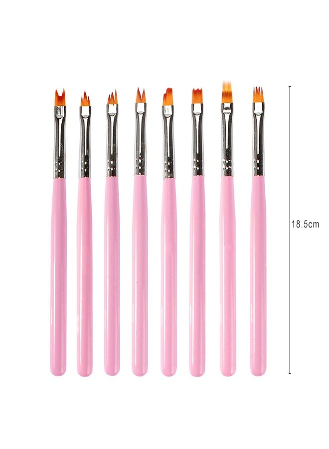 Generic 8 Pcs Acrylic Nail Art 3D Brush Kits For Nail Flower Painting  - Image 3