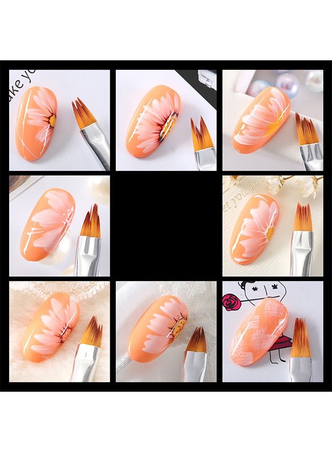Generic 8 Pcs Acrylic Nail Art 3D Brush Kits For Nail Flower Painting  - Image 5
