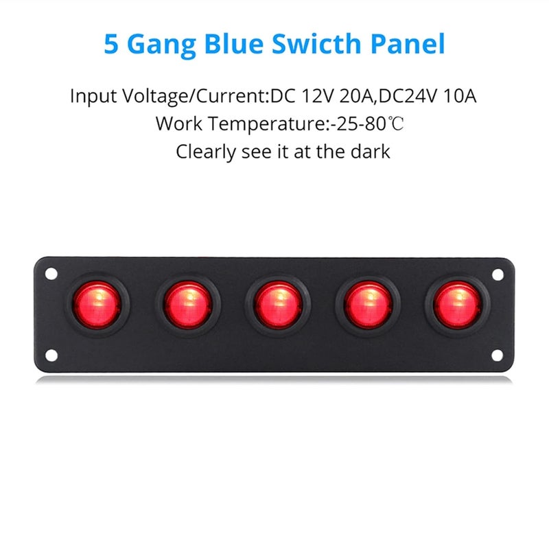 Wivplex 5 Gang ON-Off Toggle Switch Panel - Image 2