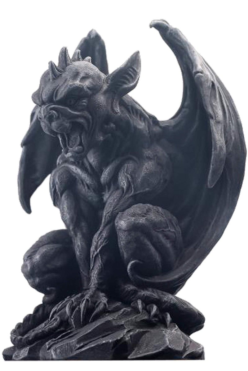 JORAE Winged Gargoyle Statue Indoor Outdoor Home Decor Sitting Guardian Sculpture Halloween Figurines 9 in Polyresin