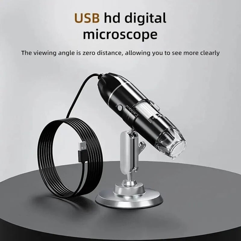 ETZIN Portable USB Digital Microscop 40X-1000X Electron Microscop with 8 LED Light and Silver Bracket Mini Microscop Endoscope Camera Magnifier with Stand-EPL-585IM. - Image 2