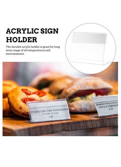 Y&D Acrylic Sign Holder, Clear Holder Tabletop Plastic Menu Display Slant Back Holders Horizontal Stand for Office, Store(10 Pack)  - Image 3