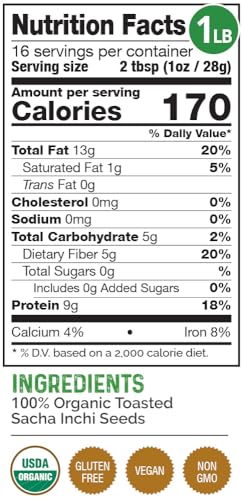 HerbaZest Sacha Inchi Seeds Organic – 1 LB (454g) – Vegan, Gluten Free & USDA Certified – Premium Nutritious Superfood – Complete Protein, Fiber & Omega Packed – Perfect for Snacks, Trail Mixes, Baked & Non-Baked Goods - Image 3