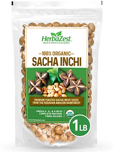 HerbaZest Sacha Inchi Seeds Organic – 1 LB (454g) – Vegan, Gluten Free & USDA Certified – Premium Nutritious Superfood – Complete Protein, Fiber & Omega Packed – Perfect for Snacks, Trail Mixes, Baked & Non-Baked Goods - Image 1