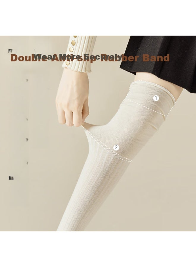 LANG SHA Langsha Women's Over-knee Thigh-high Stockings, Autumn Season, Skin-friendly Long Socks, Slimming Slouchy Socks, Versatile Thigh-high Stockings - Image 2