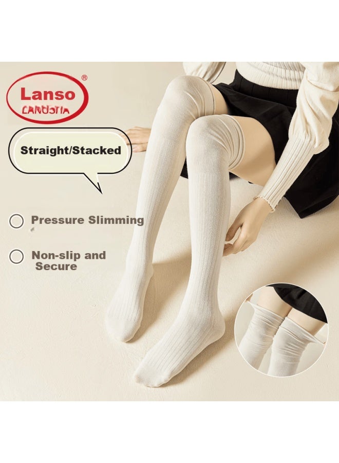 LANG SHA Langsha Women's Over-knee Thigh-high Stockings, Autumn Season, Skin-friendly Long Socks, Slimming Slouchy Socks, Versatile Thigh-high Stockings - Image 1