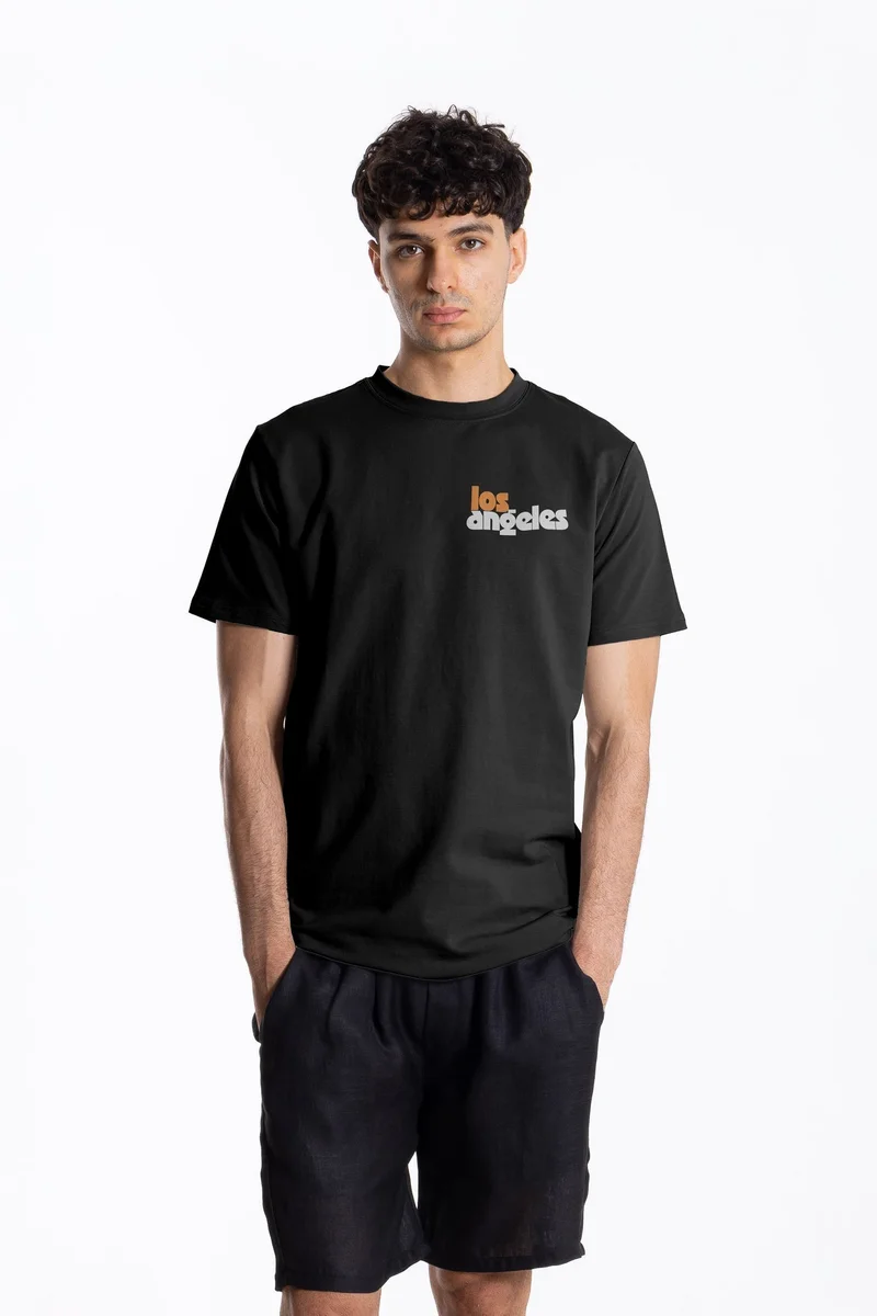 SHAPES COTTON BLEND PRINTED SLIM T-SHIRT