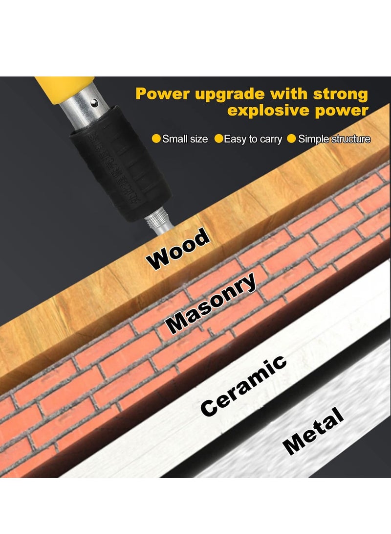 GearZone Nail Wall Fastening Tool without Nails, Manual Steel Nails Gun Tool, Concrete Nail Gun, Mini Portable Nail Shooting Machine with Tool Box-Yellow - Image 4