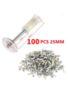 GearZone Nail Wall Fastening Tool with 100pcs Round Nails, Manual Steel Nails Gun Tool, Concrete Nail Gun, Mini Portable Nail Shooting Machine with Tool Box-Yellow  - Image 2