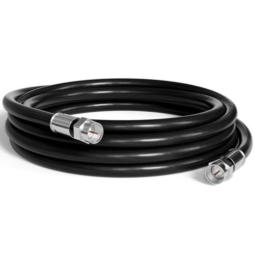 THE CIMPLE CO - RG6 Coaxial Cable 10 FT - RG6 Coax Cable for TVs, Antennas, Internet, CATV, Audio/Video - Dual Shielded Indoor/Outdoor Coax Wire 10 Feet (3 Meters), Black - Image 1