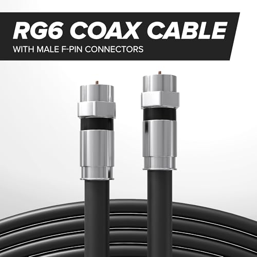 THE CIMPLE CO - RG6 Coaxial Cable 10 FT - RG6 Coax Cable for TVs, Antennas, Internet, CATV, Audio/Video - Dual Shielded Indoor/Outdoor Coax Wire 10 Feet (3 Meters), Black - Image 2