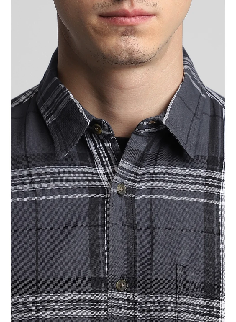 Dennis Lingo Blue Casual Shirt for Men, 100% Cotton, Slim Fit