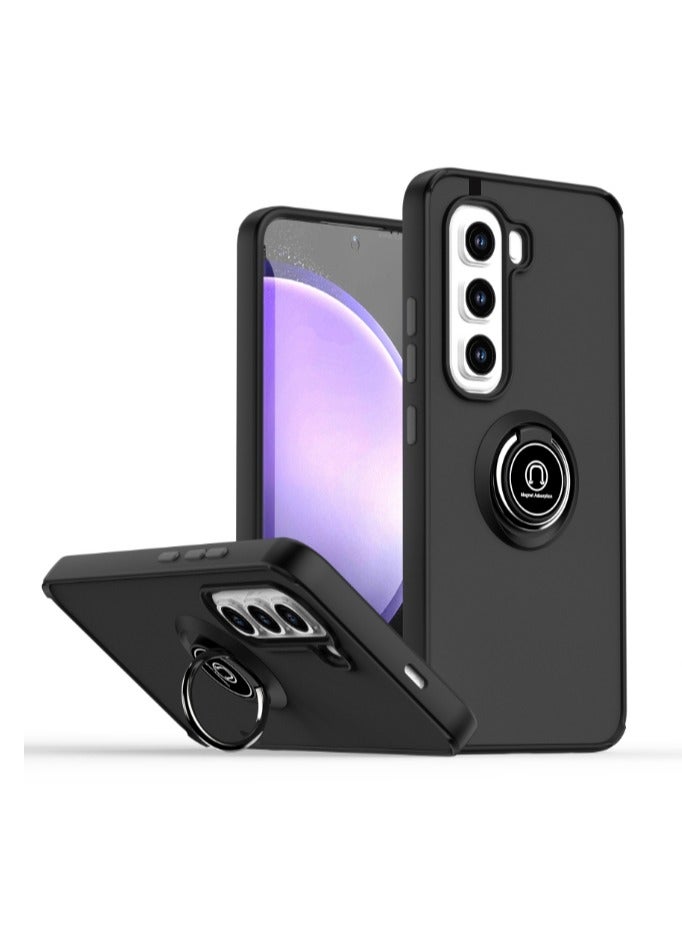 for Infinix Hot 50 Pro+ 4G Case, TPU + Hard PC Magnetic Ring Car Mount Stand Bumper Cover Full Portection Shockproof Phone Case for Infinix Hot 50 Pro+ 4G, Black - Image 3