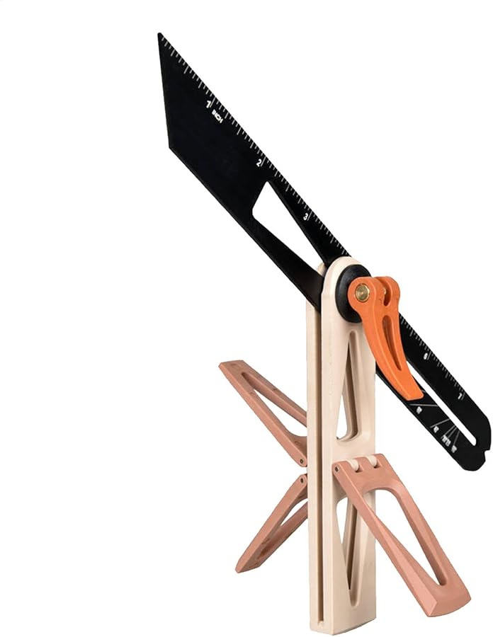 مسطرة قياس خشبية بلون الكريم، قلم تحديد منزلق، مقياس زاوية منزلق، منقلة زاوية T، دليل علامة ذيل الحمامة - Image 1