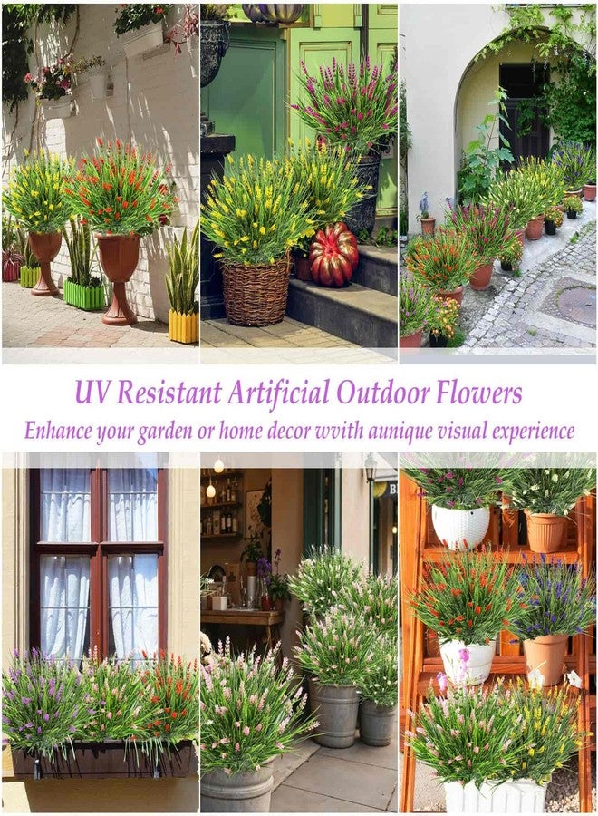 Dexpinzo 32 Bundles Realistic Artificial Flowers for Outdoors, UV Resistant Fake Lavender Flowers Monkey Grass Plastic Faux Plants Shrubs for Outside Garden Yard Porch Pots Window Box Hanging Planters Decor - Image 4