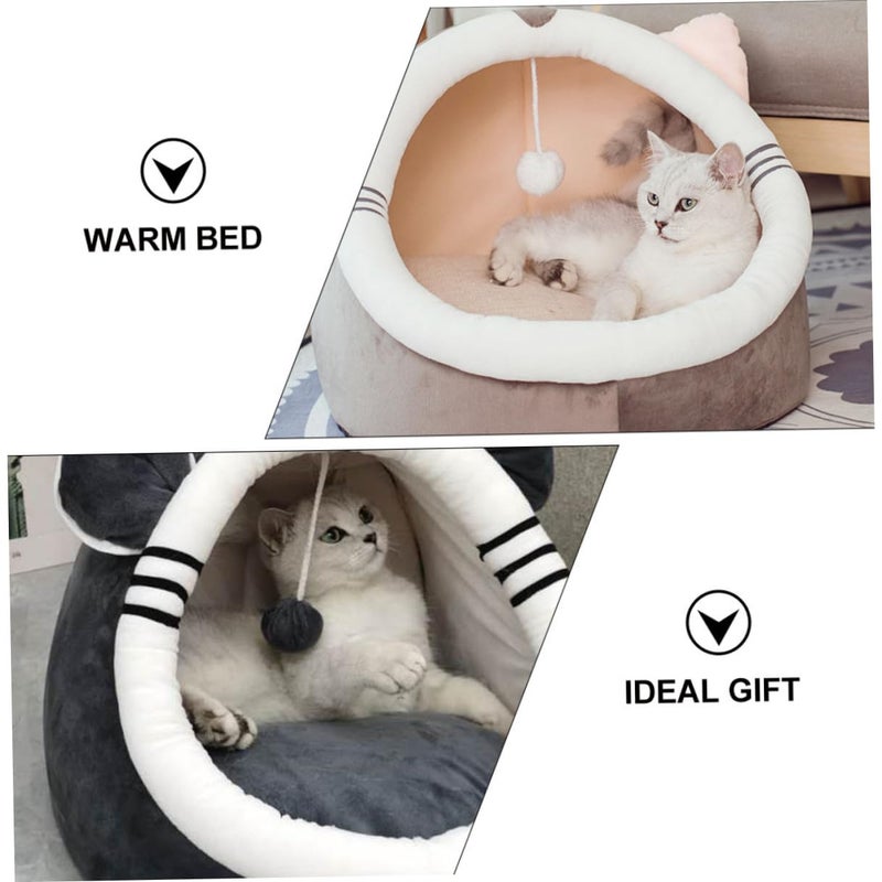 Washable Cartoon Pet Bed 35x35cm Small Cat Dog Nest Winter Cozy Sleeping Supply - Image 5