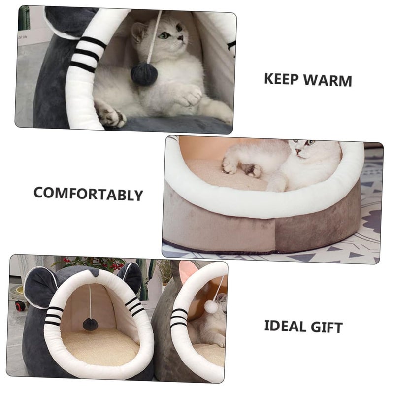 Washable Cartoon Pet Bed 35x35cm Small Cat Dog Nest Winter Cozy Sleeping Supply - Image 4