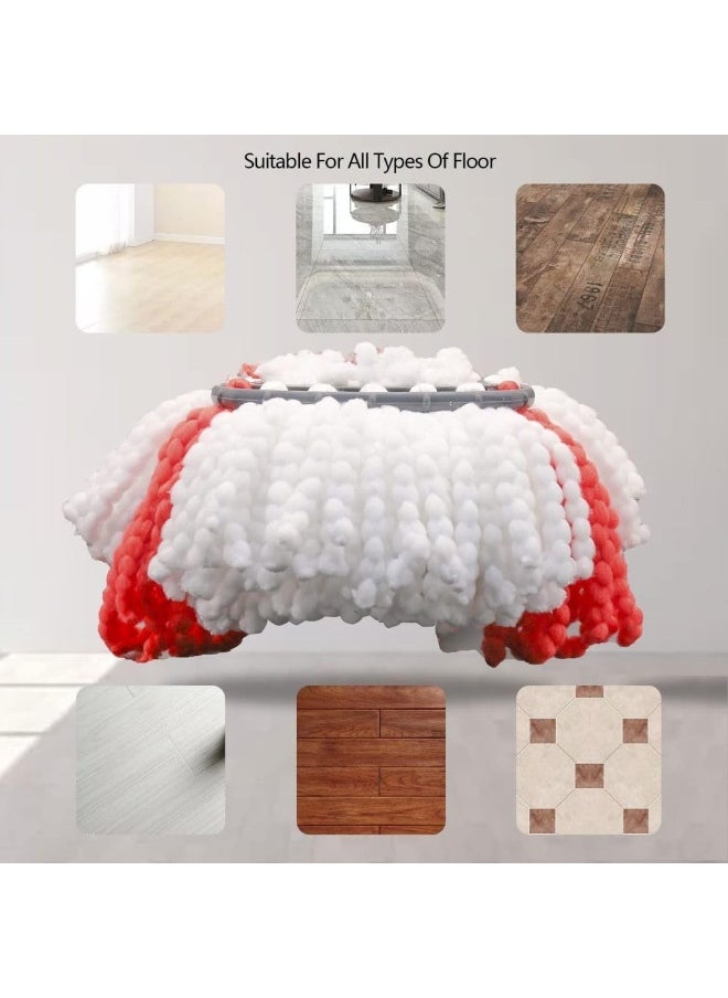 Zalcoon - Spin Mop Heads Replacement Compatible with Vileda Easy Wring/O cedar, Spin Mop Head Replacement for Floor Cleaning, Triangle Shape (Pack of 3) Red & White - Image 1