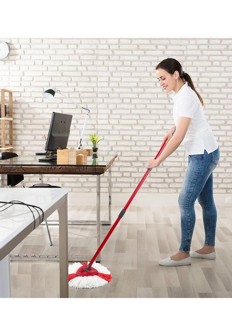 زالكون - استبدال رؤوس الممسحة الدوارة المتوافقة مع Vileda Easy Wring / O Cedar، استبدال رأس الممسحة الدوارة لتنظيف الأرضيات، شكل مثلث (عبوة من 3 قطع) أحمر وأبيض - Image 1