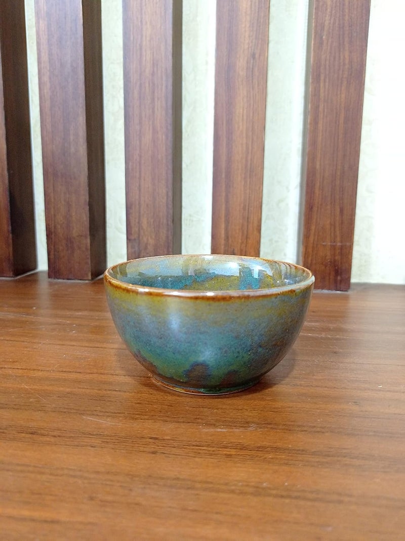 Caffeine Ceramic Handmade Multicolour Studio katori Bowl Set of 2 - Image 2