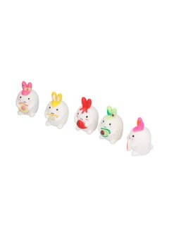 NIBEMINENT Rabbit Finger Puppets Silicone Relief Teether Pain Bath Animal Dolls for Toddlers  - Image 5