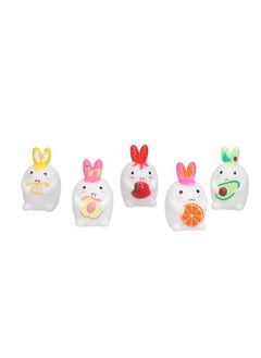 NIBEMINENT Rabbit Finger Puppets Silicone Relief Teether Pain Bath Animal Dolls for Toddlers  - Image 4