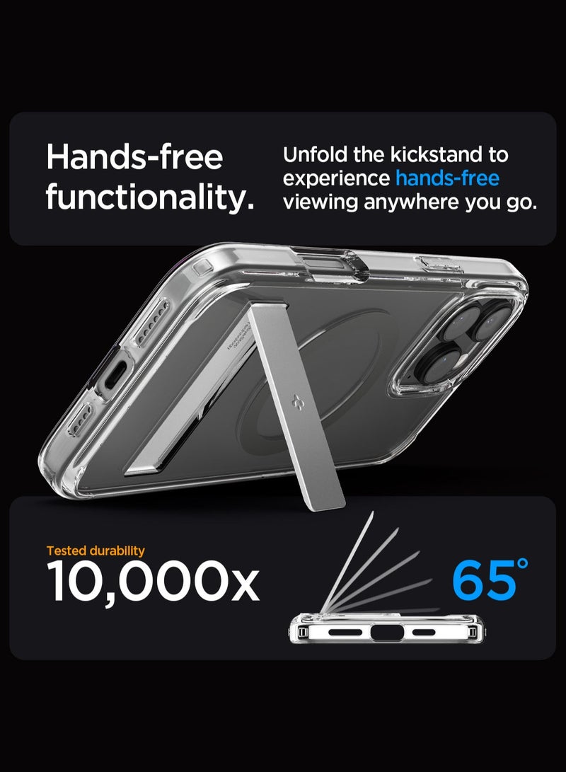 Spigen Ultra Hybrid S MagFit iPhone 16 PRO Case Cover MagSafe with Kickstand - Graphite - Image 3