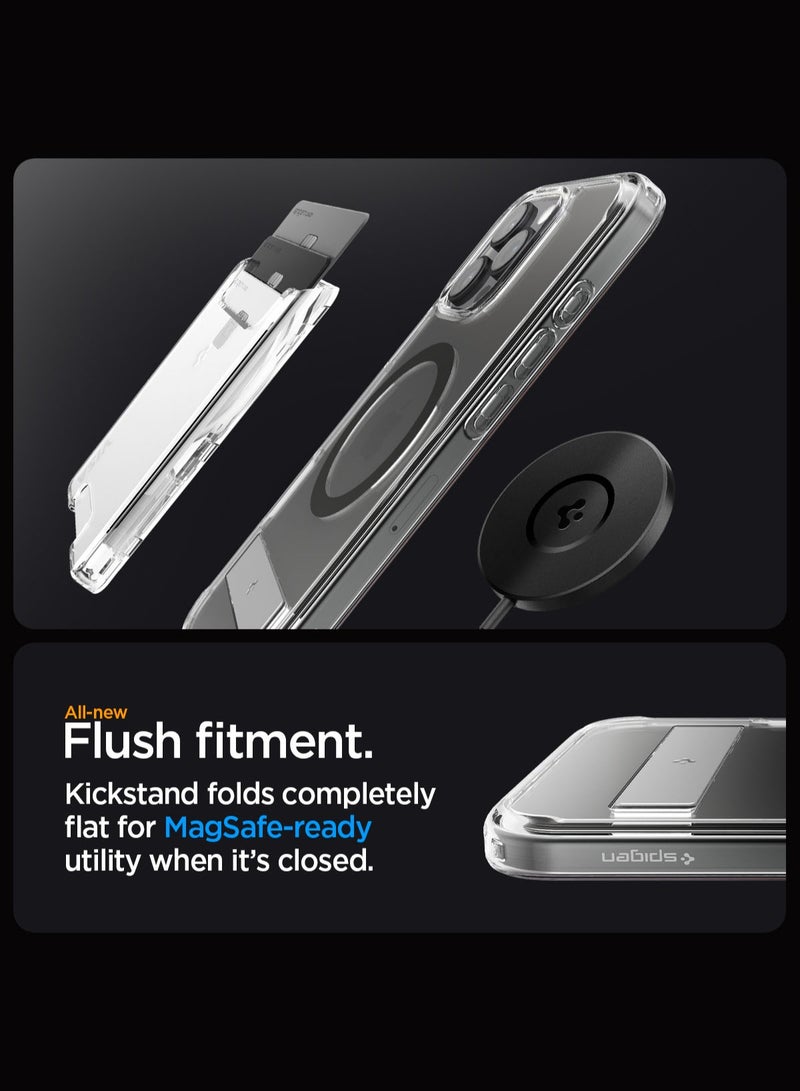 Spigen Ultra Hybrid S MagFit iPhone 16 PRO Case Cover MagSafe with Kickstand - Graphite - Image 4