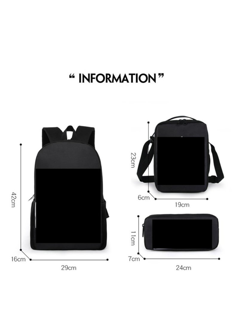 Godzilla Children's leisure load reducing large capacity printed backpack for elementary school students, 3-piece set - Image 2