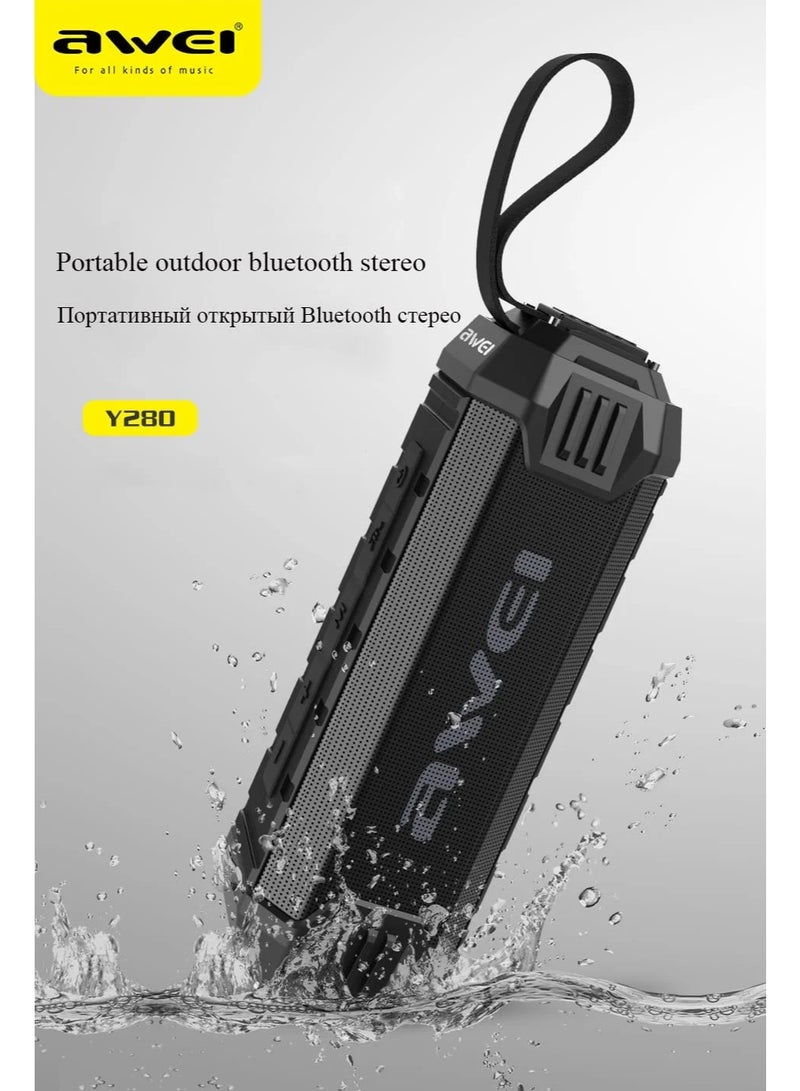 AWEI Y280 Portable Outdoor Waterproof Wireless Speaker -Black - Image 4