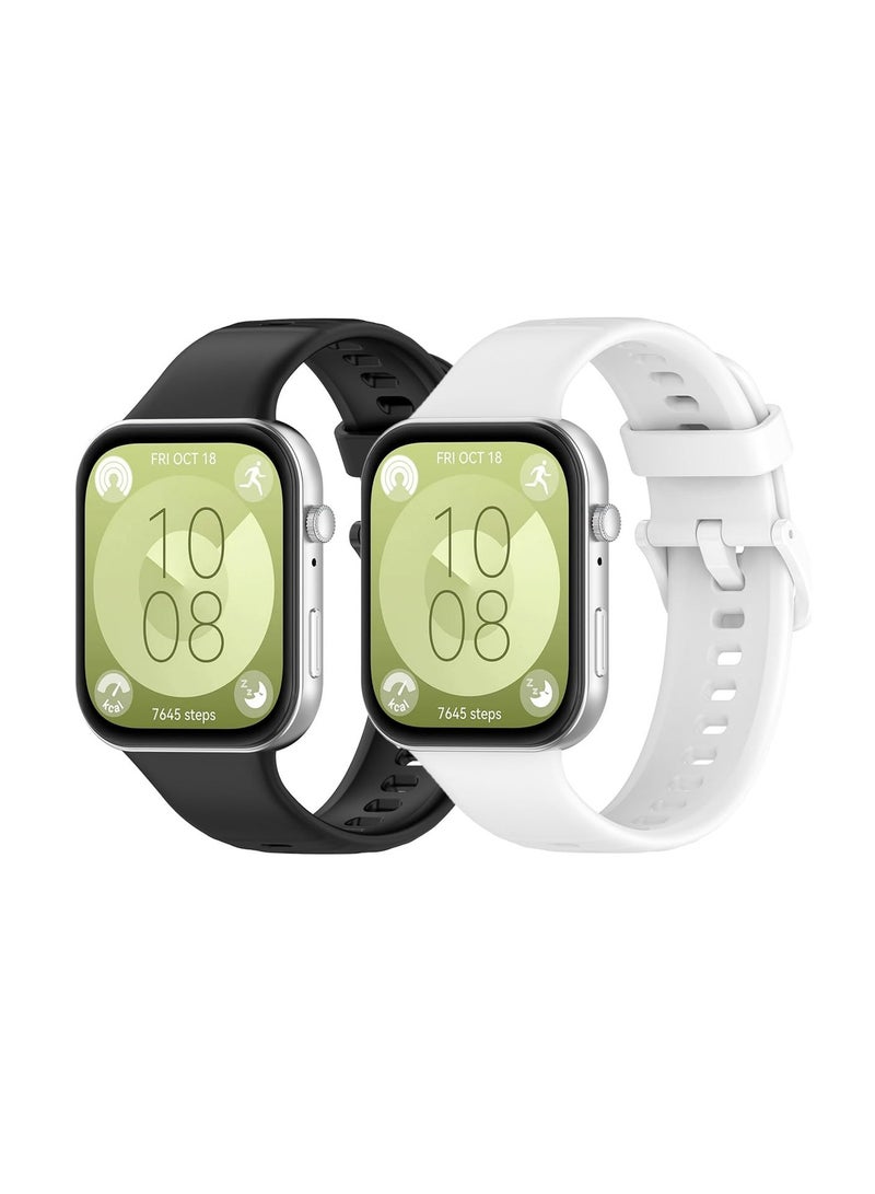 SYOSI Straps for Watch, Compatible with HUAWEI WATCH FIT 3, 2 Pack Straps, Soft Silicone Adjustable Replacement Sport Bands,Fit for HUAWEI WATCH FIT 3 - Image 2